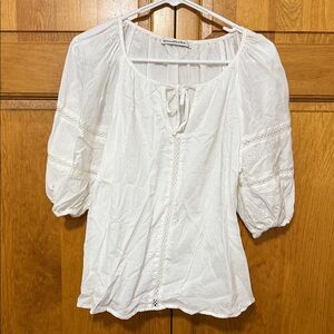NWT Abercrombie & Fitch White Blouse with Crochet Trim